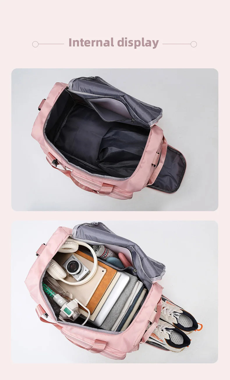 Borsa sportiva donna 2025 – duffel con doppio comparto asciutto/bagnato ideale per palestra, nuoto e viaggi