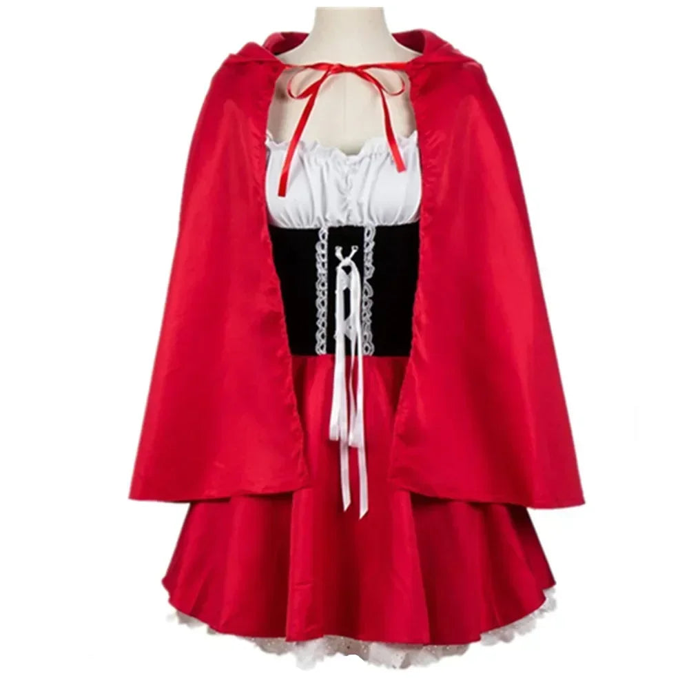 Costume Cappuccetto Rosso da Donna – Outfit Cosplay Principessa Fiabesca per Carnevale e Feste