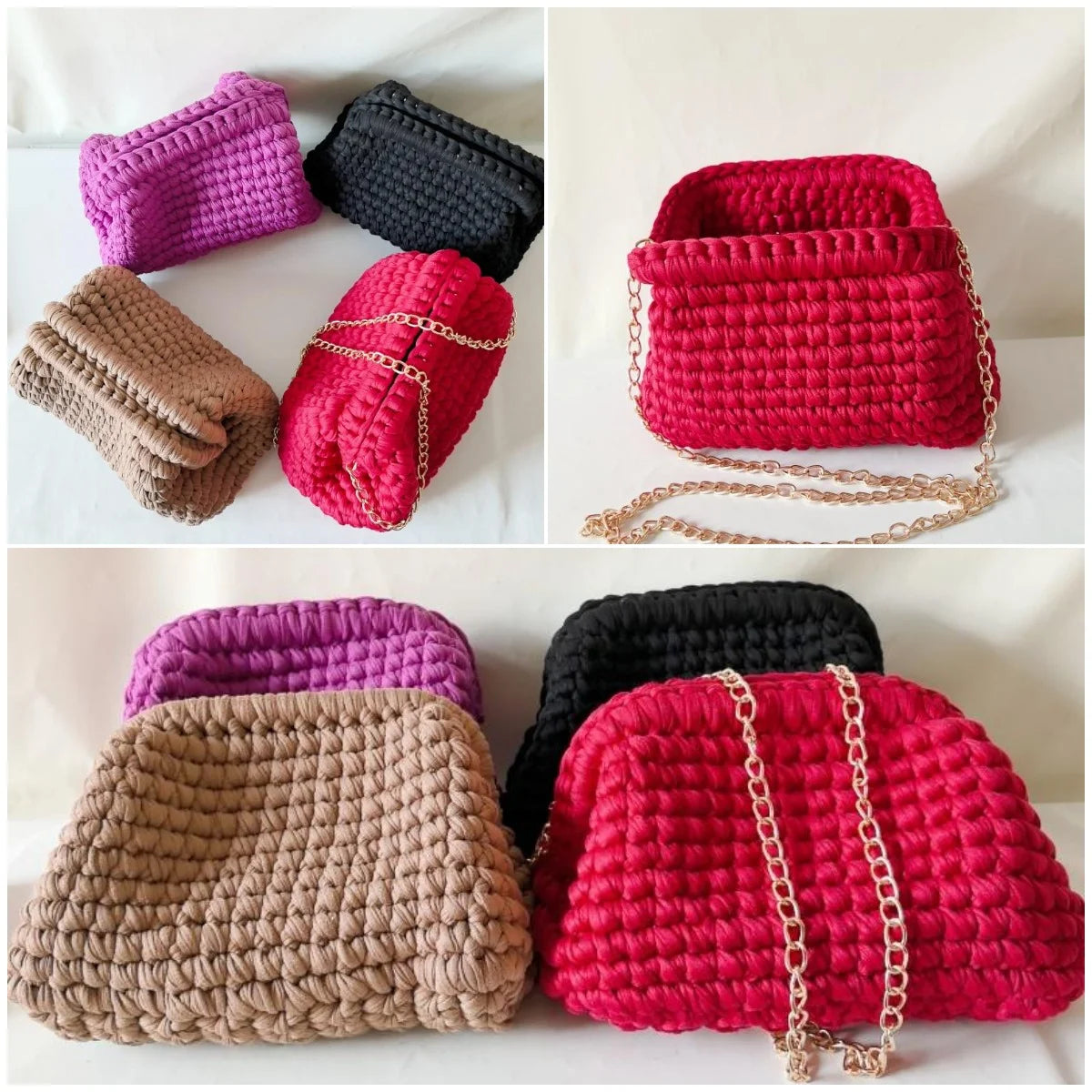 Clutch donna crochet fatta a mano – pochette artigianale intrecciata ideale per il giorno