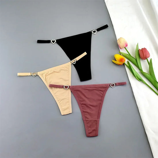 Set 3 Perizomi Sexy con Fibbia Strass – Effetto Ghiaccio, Invisibili, Ultra Comfort