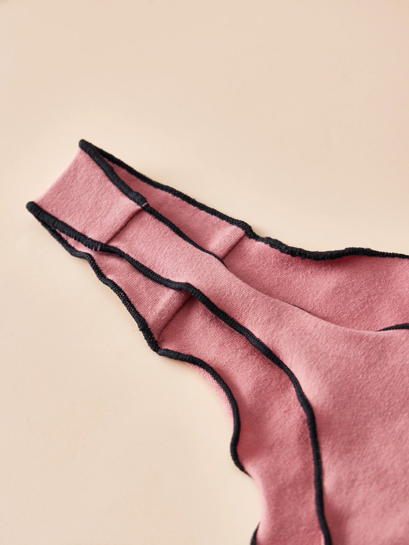 Set 4 pezzi perizomi donna in cotone – solid color, vita bassa, fascia T-back con fiocco, underwear comodo quotidiano