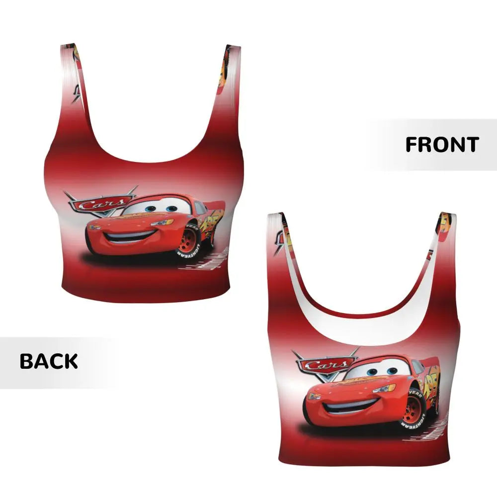 Maglia cars SaettaMcQueen Donna | Cartoon Fitness Crop Top Cars