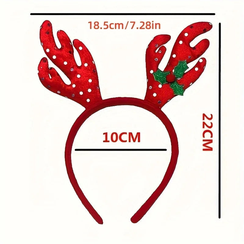 Set 6-12 pezzi cerchietti natalizi da festa – headband a tema Babbo Natale, pupazzo di neve e renna per bambini e adulti