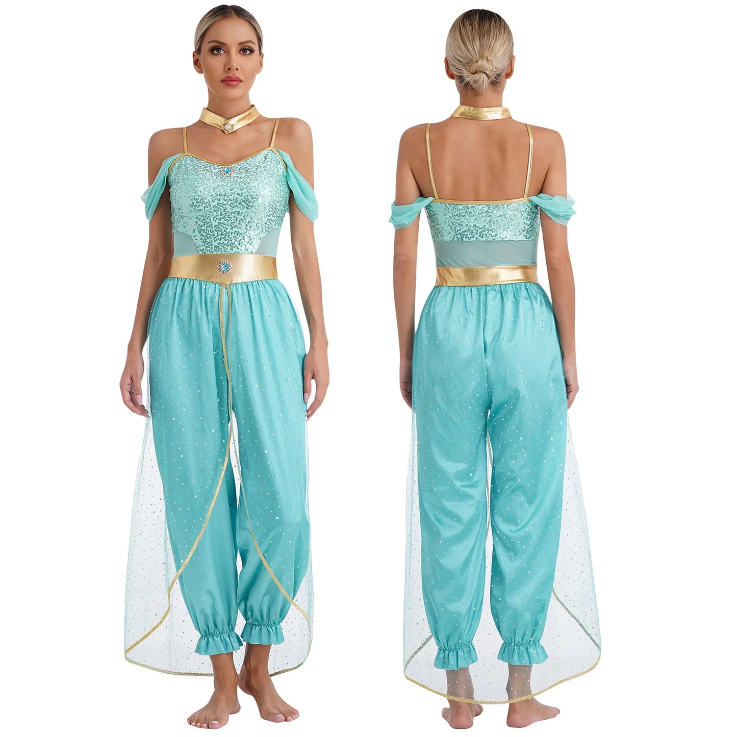 Costume da Principessa Araba / Jasmine Bollywood – Outfit Cosplay per Feste e Halloween