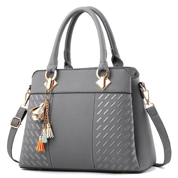 Borsa donna grande capacità ricamata con nappine – crossbody & tote 2025, borsa spalla elegante / uso quotidiano
