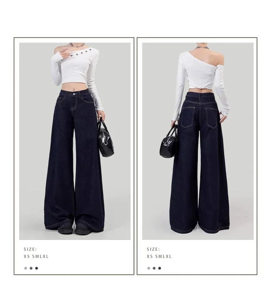 Jeans donna vita alta loose fit – Gamba dritta / wide-leg elegante per l’autunno / inverno