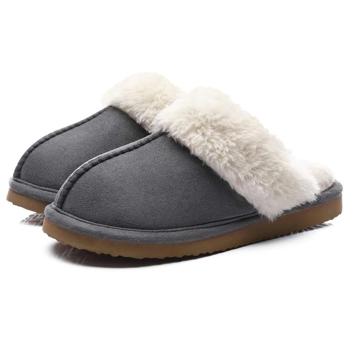 Ciabatte donna in pelliccia eco e suede – antiscivolo, indoor/outdoor, moda casa 2025