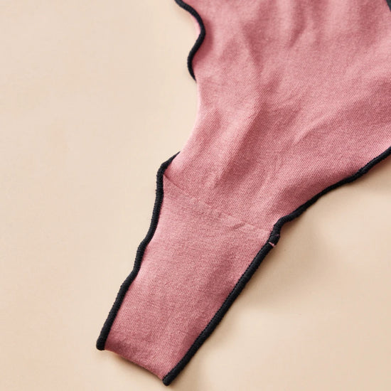 Set 4 pezzi perizomi donna in cotone – solid color, vita bassa, fascia T-back con fiocco, underwear comodo quotidiano