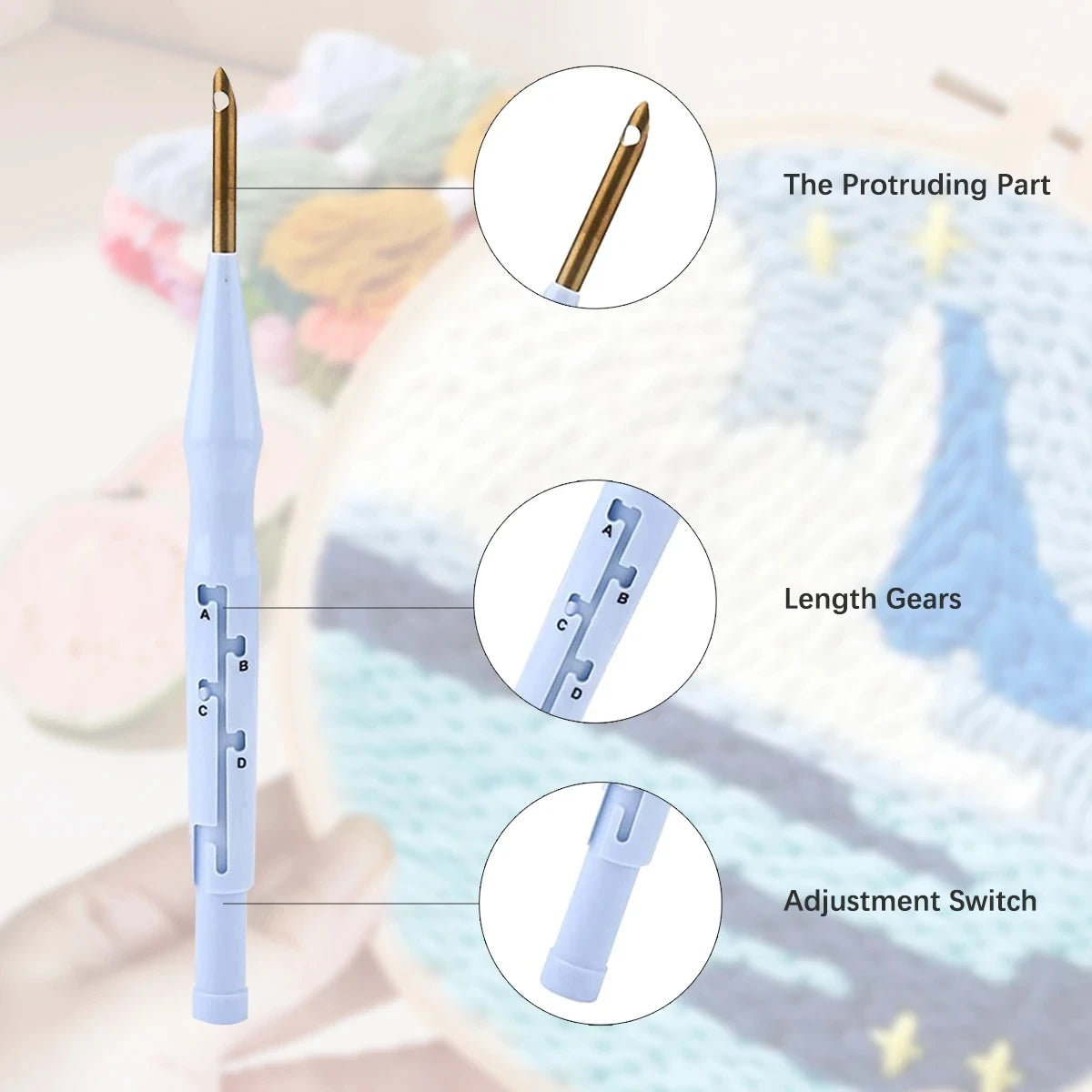 Kit Punch Needle Completo con Telaio – Ricamo DIY Facile per Principianti