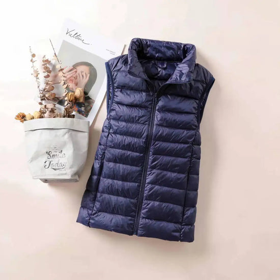 Gilet imbottito ultra-leggero da donna 2025 – smanicato oversize senza maniche, antivento e ripiegabile