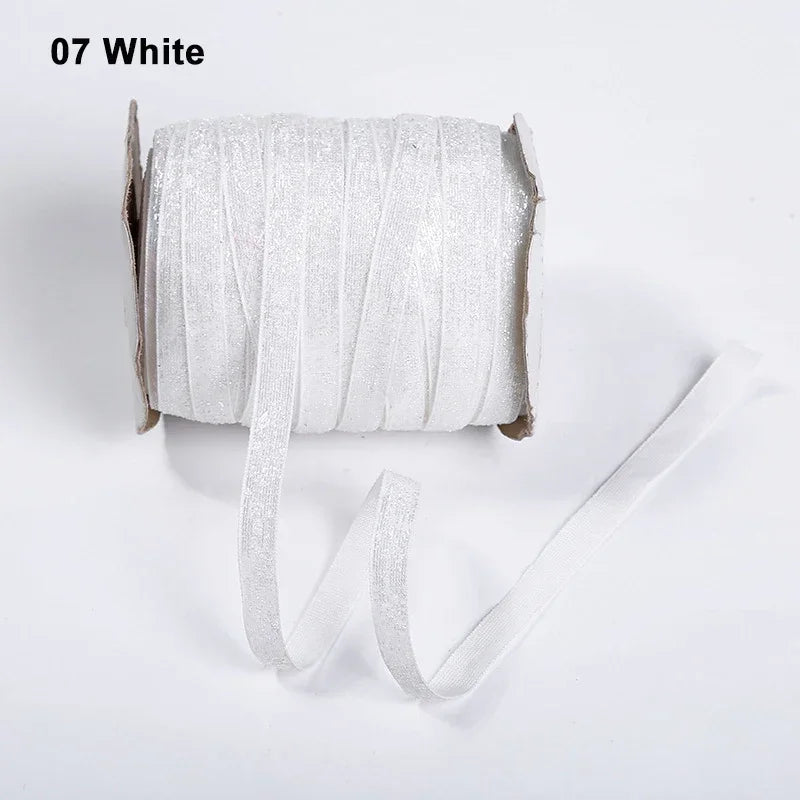 Nastro velluto glitter 10 mm – 50 metri multicolore per decorazioni, fai-da-te, confezioni regalo e artigianato