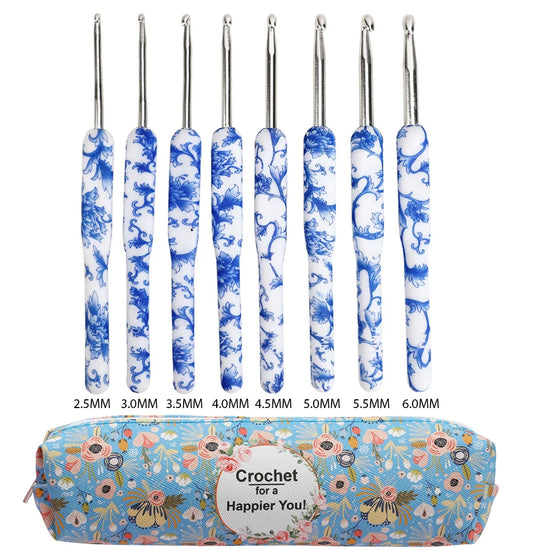 Set Uncinetti e Ferri da Maglia con Manico in Ceramica – Strumenti DIY per Cucito e Intreccio