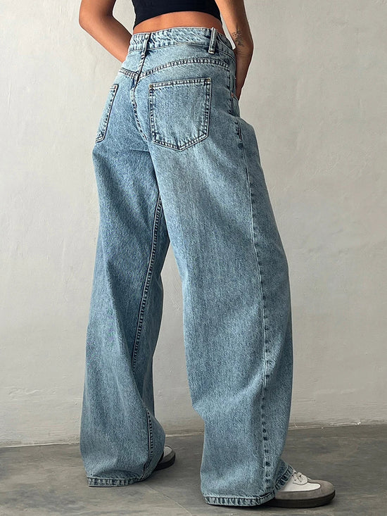 Jeans Boyfriend Donna Vita Alta con Tasche – Stile Y2K - dettaglio prodotto