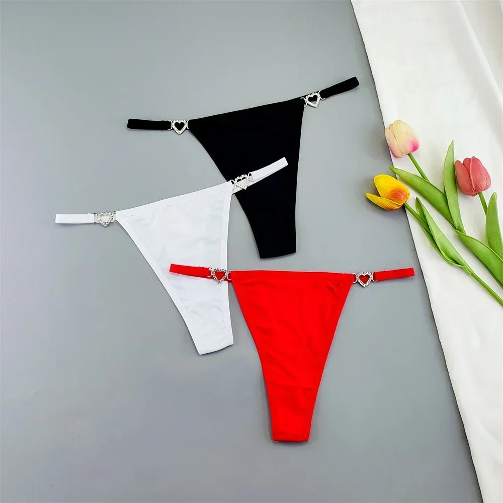 Set 3 Perizomi Sexy con Fibbia Strass – Effetto Ghiaccio, Invisibili, Ultra Comfort