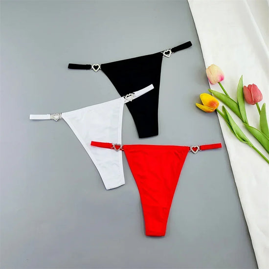 Set 3 Perizomi Sexy con Fibbia Strass – Effetto Ghiaccio, Invisibili, Ultra Comfort