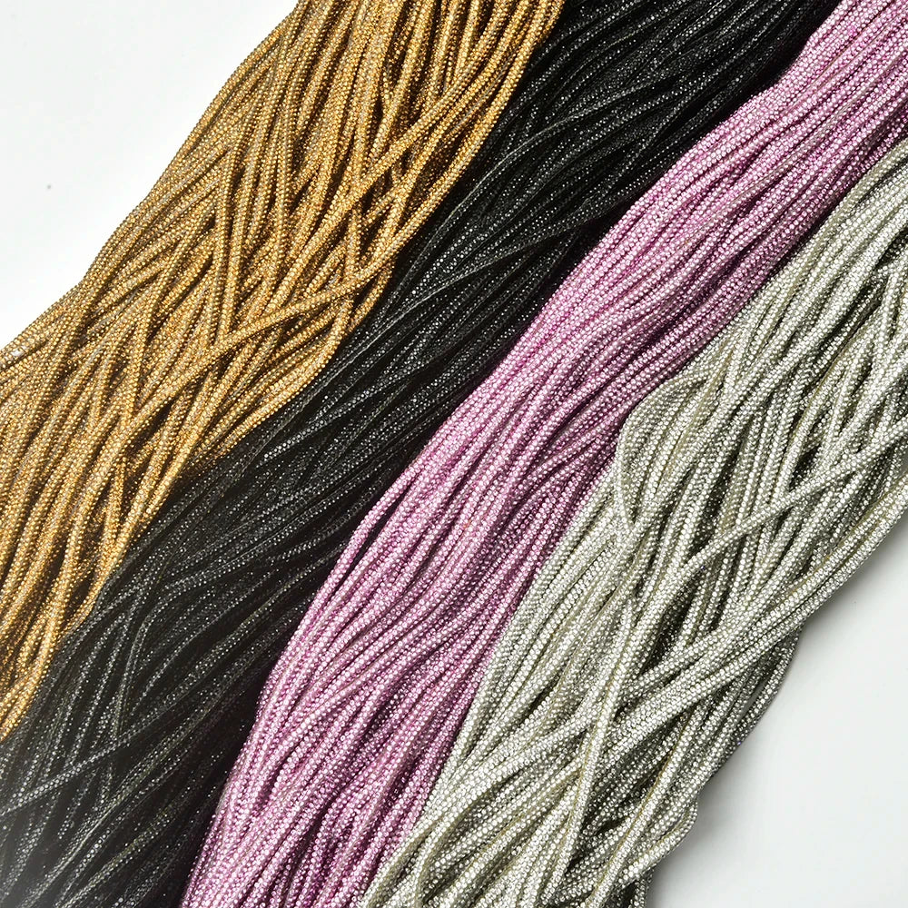 Corda in Cotone con Strass in Vetro 4 mm – 5 Metri Applicabile con Ferro o Cucitura per Abiti, Borse e Scarpe