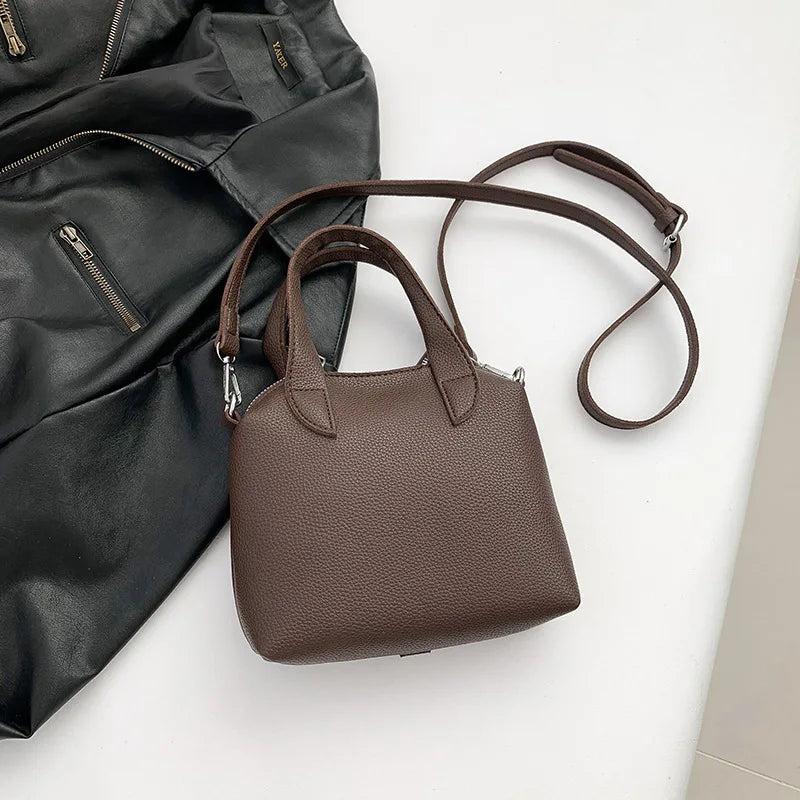 Borsa compatta quadrata in PU – shoulder / crossbody bag con zip, design elegante e di qualità per donna 2025