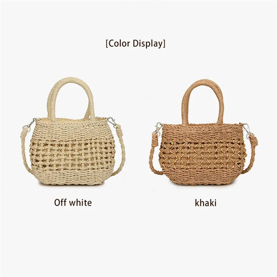 Borsa Piccola a Tracolla Donna in Paglia Intrecciata - Leggera e Trendy
