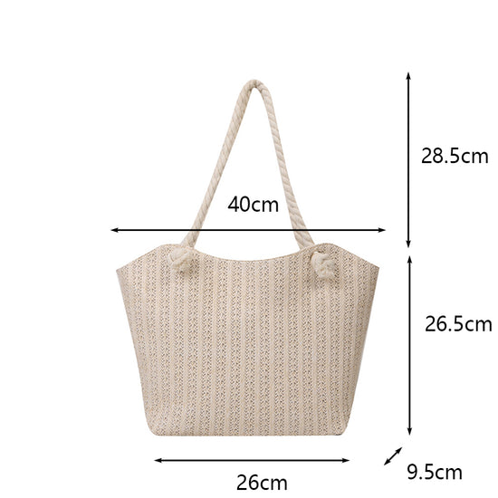 Borsa a Spalla Estiva in Paglia Intrecciata per Donna – Stile Boho Chic, Grande Capacità, Perfetta per Spiaggia e Vacanze