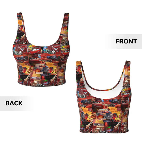 Maglia cars SaettaMcQueen Donna | Cartoon Fitness Crop Top Cars