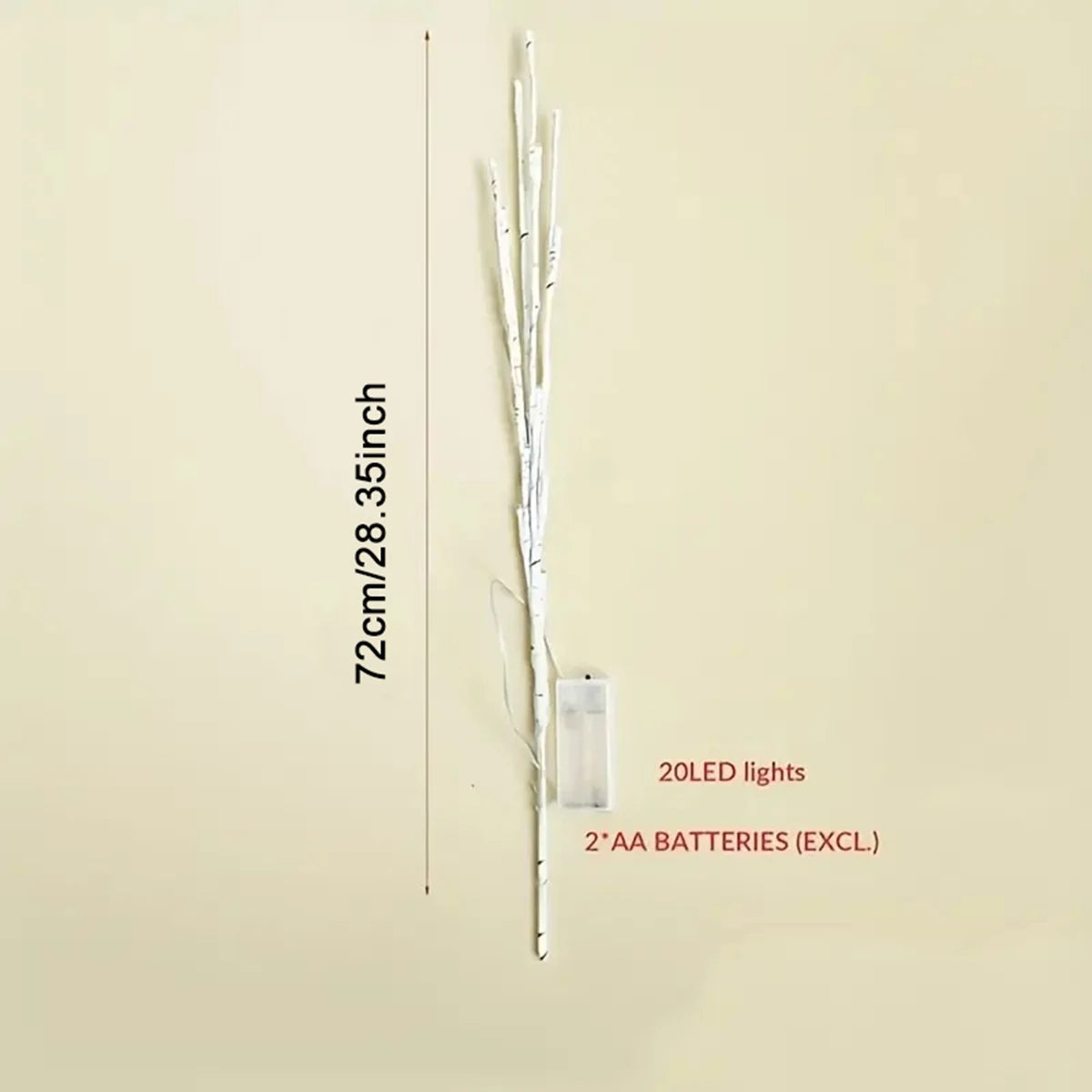 Ramo di betulla bianco illuminato a LED – decorazione per Natale