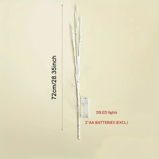 Ramo di betulla bianco illuminato a LED – decorazione per Natale