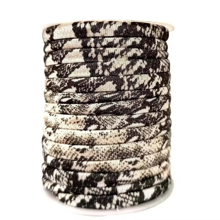 Cordoncino elastico 5 mm 20 m lycra roll leopardato print – banda elasticizzata milk-fiber per abiti, borse e progetti DIY