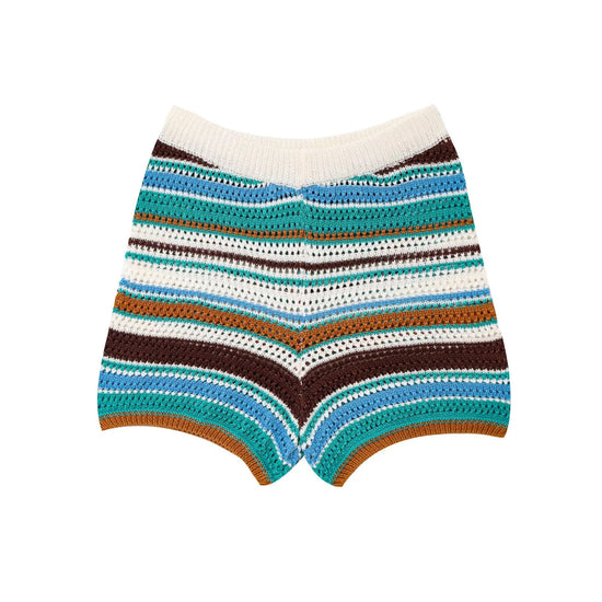 Co-ord donna 2025 – Cardigan rigato a maniche corte e shorts in coordinato