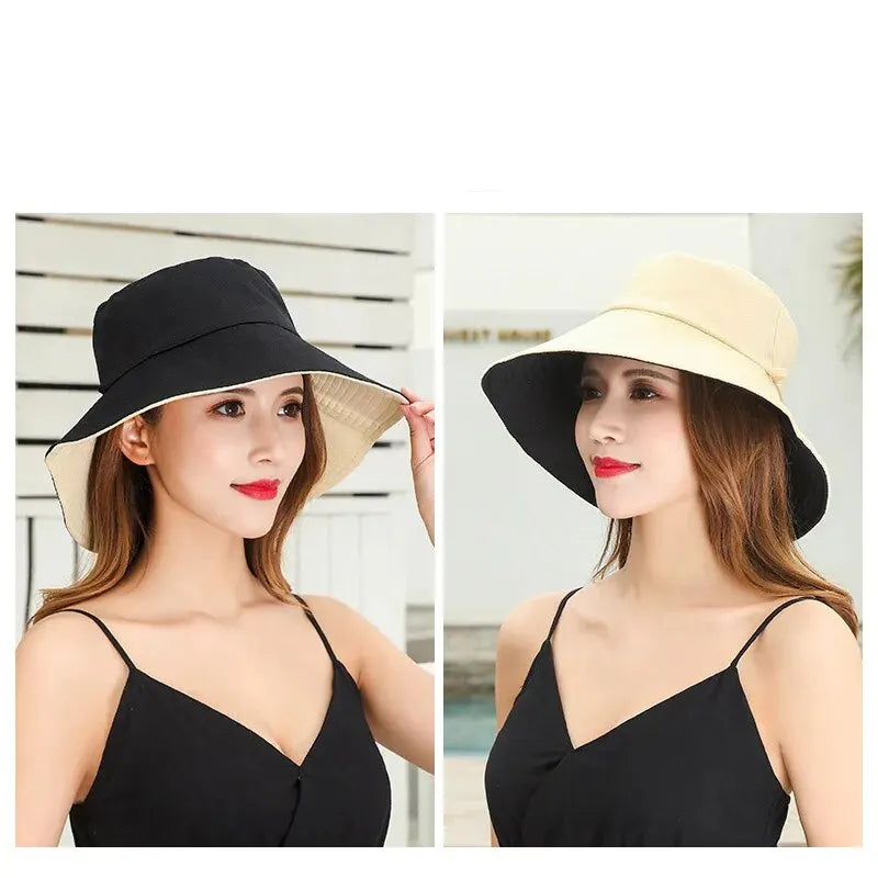 Cappello Estivo da Pescatore Donna – Visiera Larga Anti-UV Doppio Lato per Mare e Città