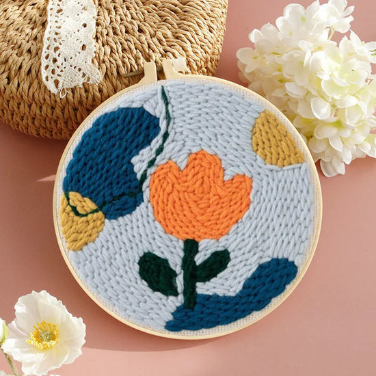Kit Punch Needle Girasole – Ricamo DIY per Principianti