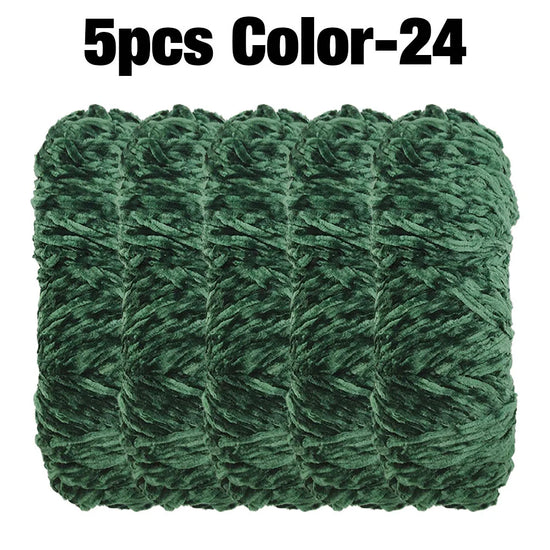 Set 5 rotoli filato ciniglia velluto 100 g – filo morbido e caldo per coperta, maglione, cuscini, DIY