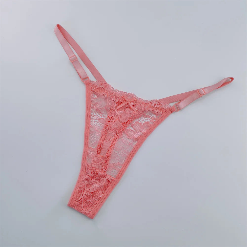 Set 3 Perizomi in Pizzo Trasparente Donna– Sexy Regolabile