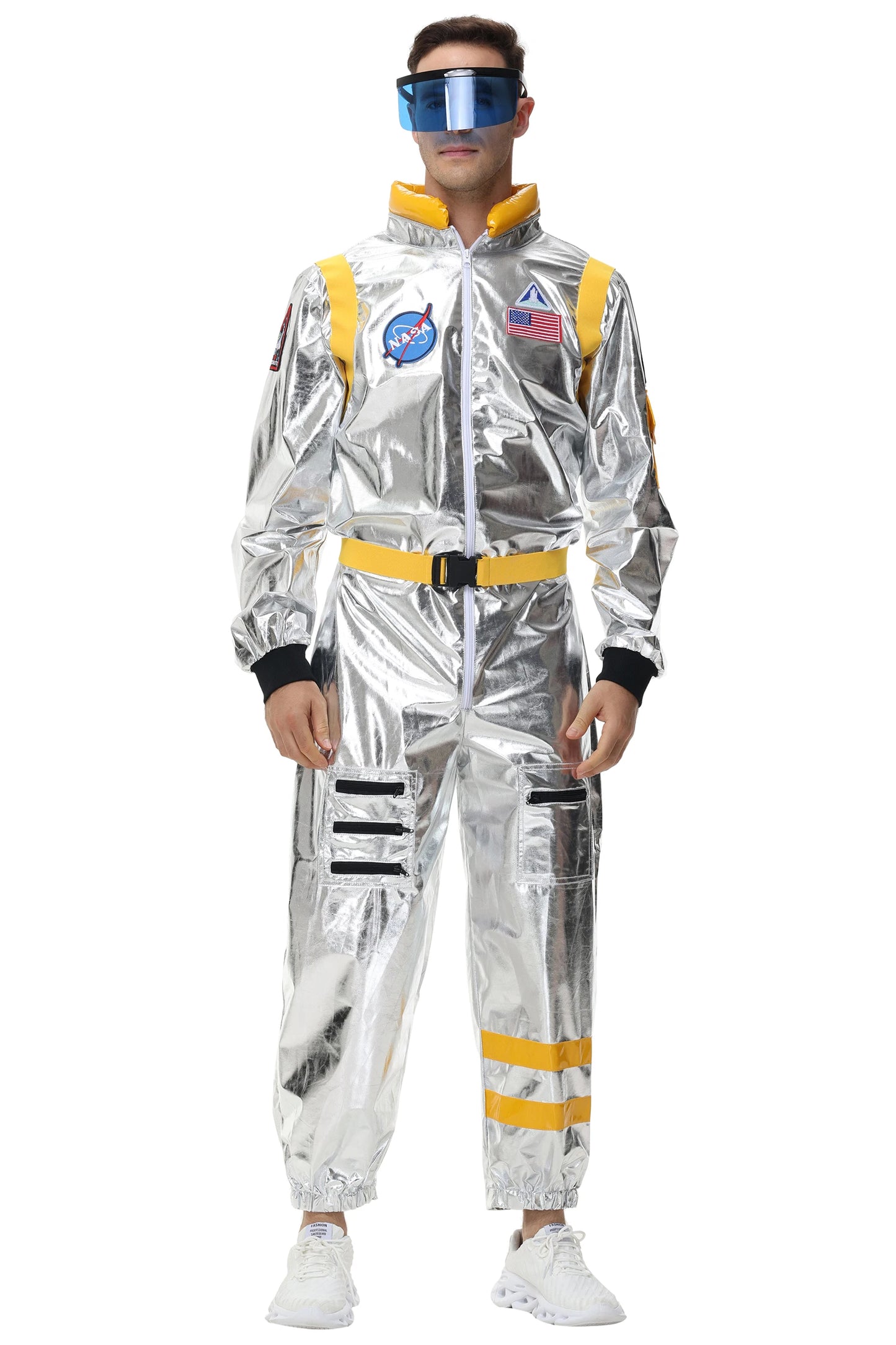 Costume Astronauta Argento per Adulti – Tuta Spaziale Cosplay per Carnevale e Halloween