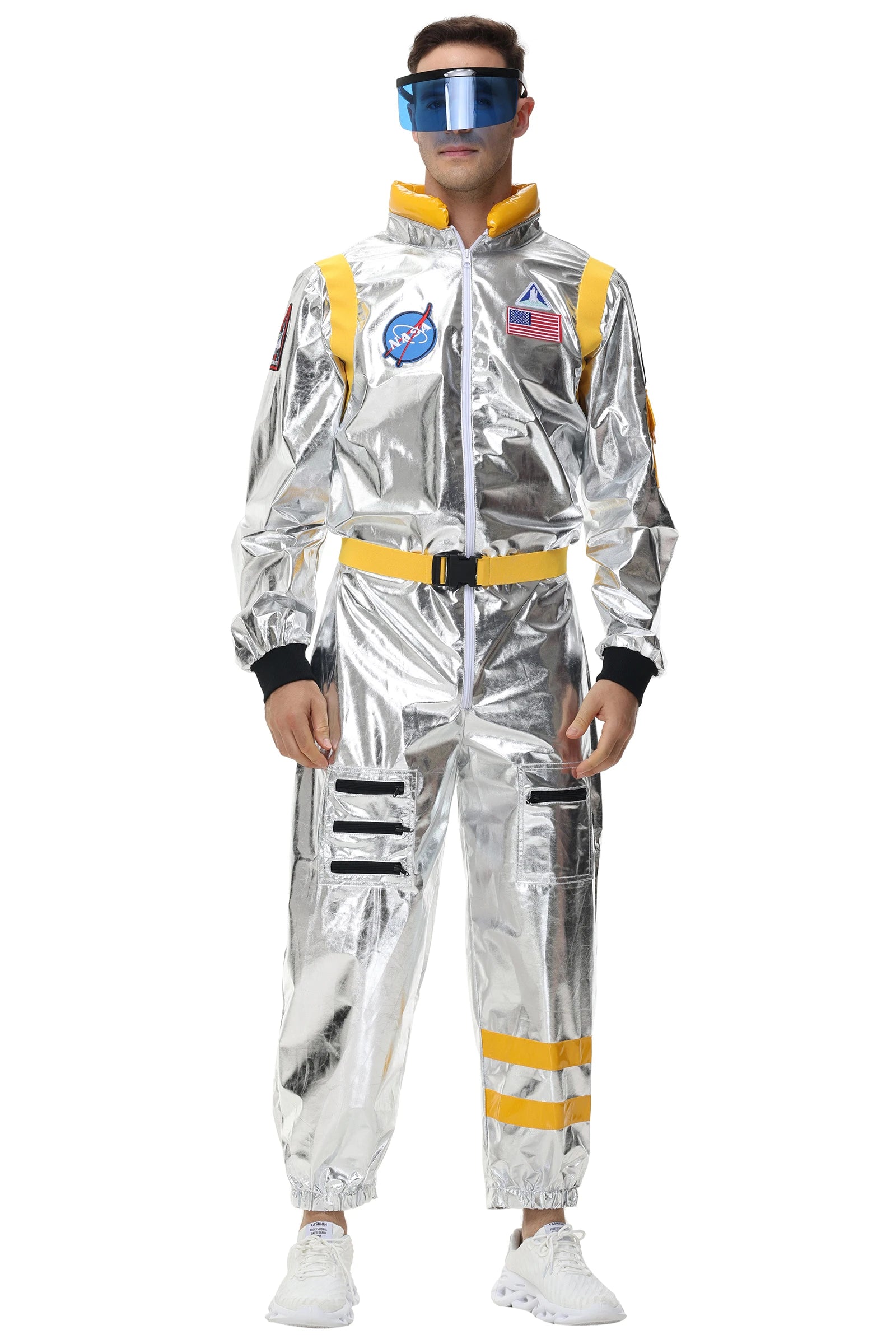 Costume Astronauta Argento per Adulti – Tuta Spaziale Cosplay per Carnevale e Halloween