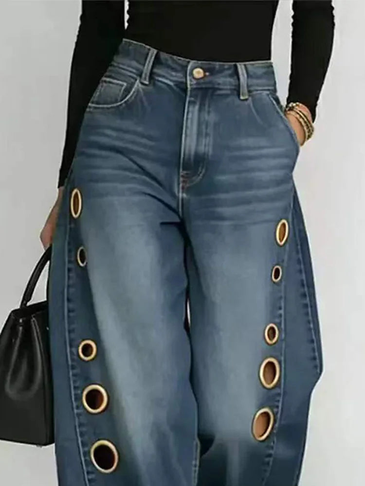 Jeans Donna Wide Leg con Pizzo – Denim Fashion Y2K