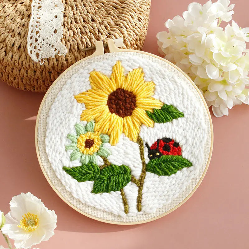 Kit Punch Needle Girasole – Ricamo DIY per Principianti