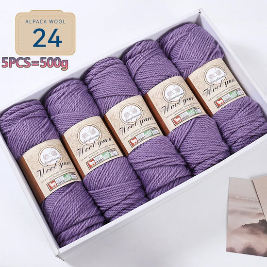 Set 5 gomitoli filato spesso alpaca 500 g – yarn grosso per maglioni, cappotti e crafting inverno