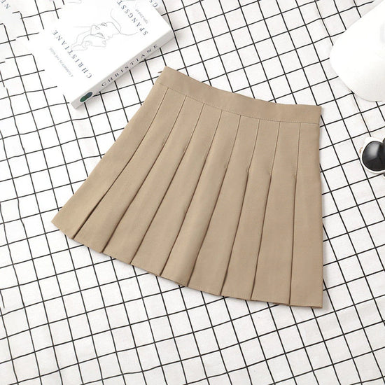 Gonna plissettata cortissima a vita alta – stile uniforme