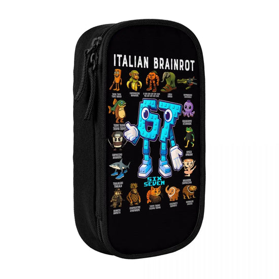 Meme 6 7 Six Seven Italian Steal A Brainrot 67 Pencil Case Canvas Pencil Box Child Vintage College School Pencil Cases Supplies