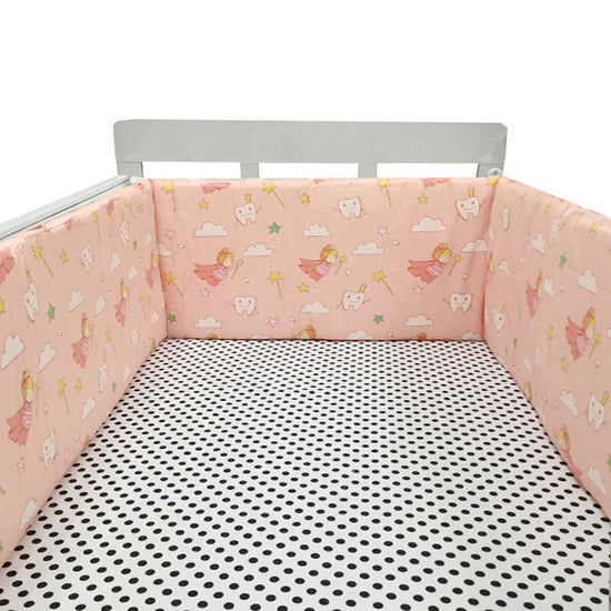 Paracolpi Lettino Imbottito 200 × 30 cm in Cotone con Fodera Removibile