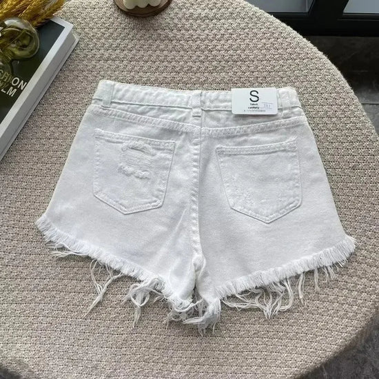 Shorts in denim donna vita alta – modello gamba larga snellente, perfetti per l’estate
