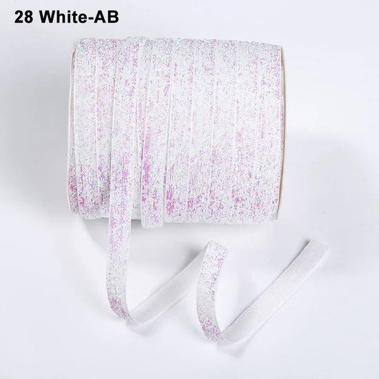 Nastro velluto glitter 10 mm – 50 metri multicolore per decorazioni, fai-da-te, confezioni regalo e artigianato