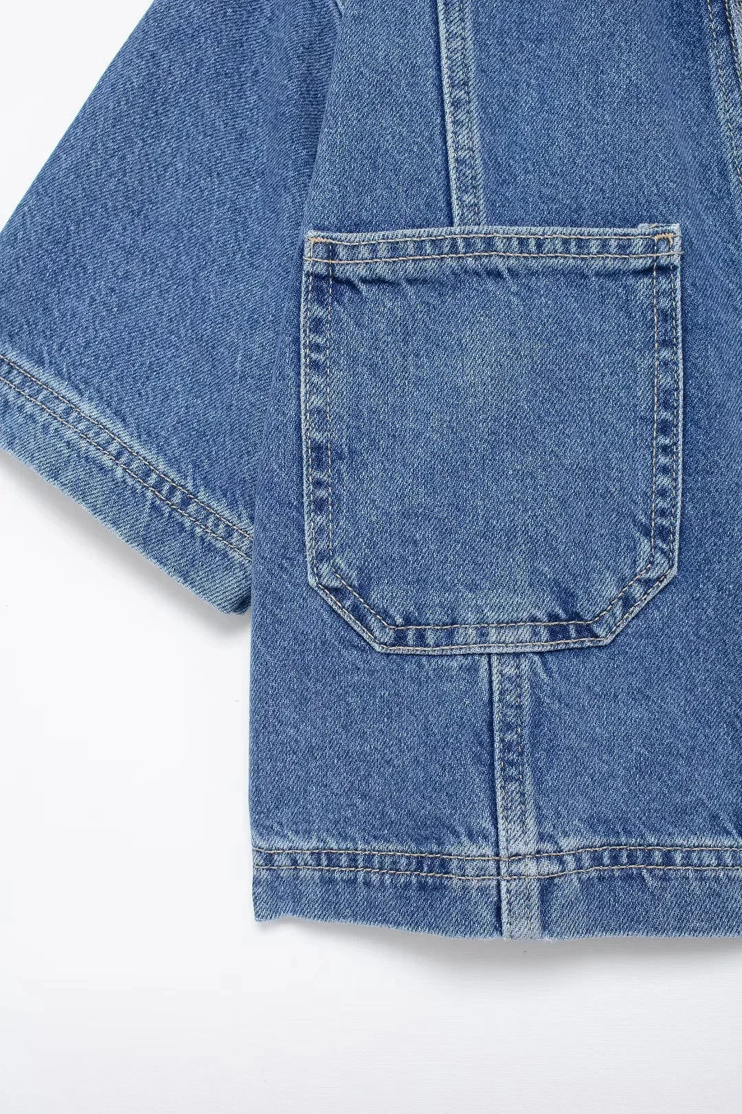 Completo Denim Donna – Set Top e Shorts Elegante Estate