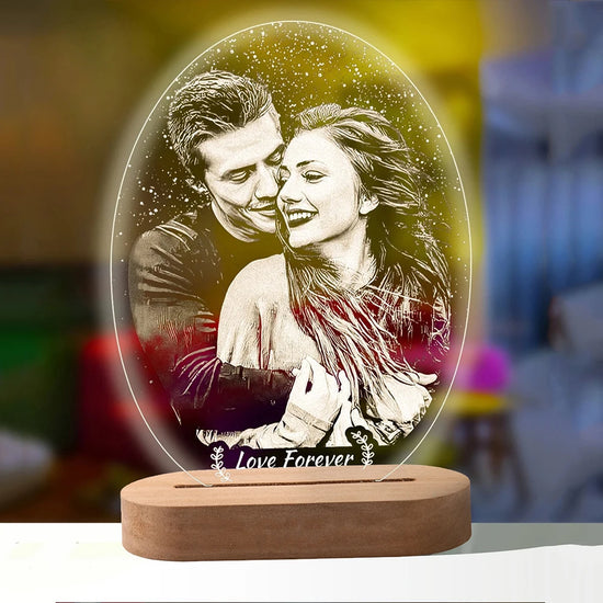 Lampada LED 3D Personalizzata con Foto, Nome e Data – Regalo Romantico per Coppie