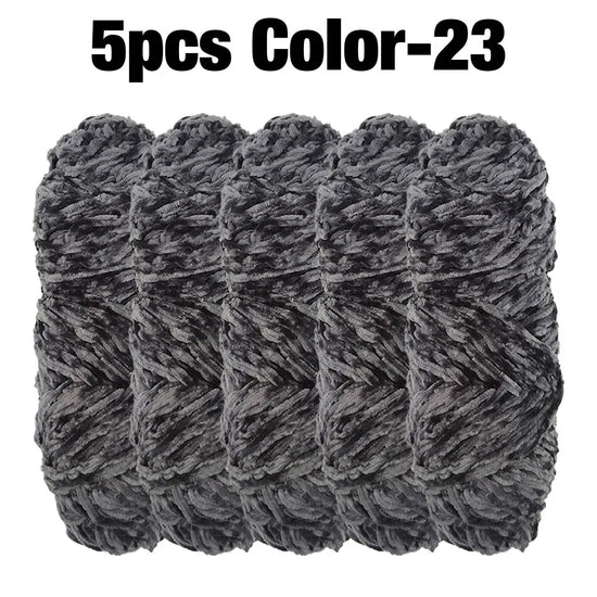 Set 5 rotoli filato ciniglia velluto 100 g – filo morbido e caldo per coperta, maglione, cuscini, DIY