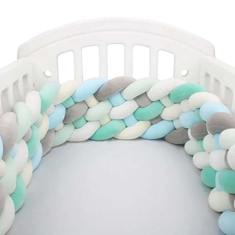 Paracolpi Culla Intrecciato 300-400 cm – Bumper Morbido a Treccia per Lettino Neonato