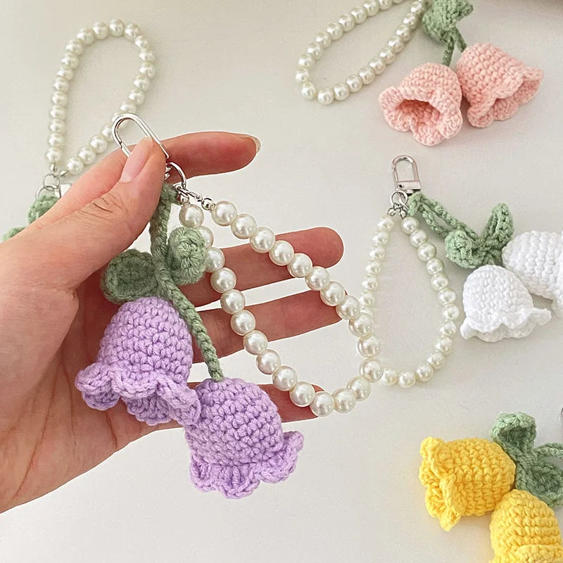 Portachiavi artigianale a fiore all’uncinetto – handmade keychain crochet floral charm