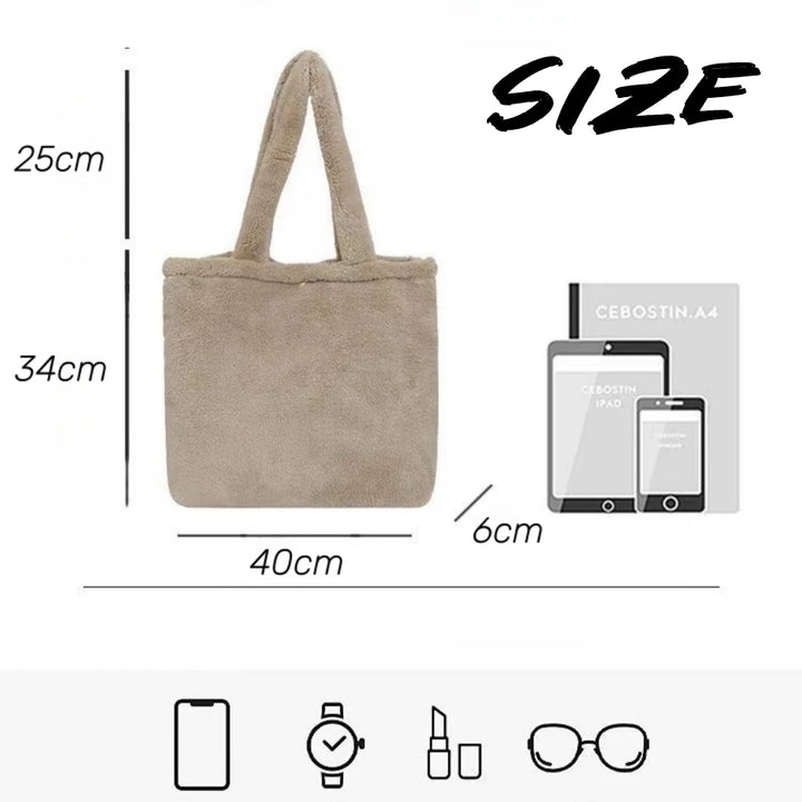 Underarm plush bag in faux fur – borsa inverno Tendenza Fuzzy Tote