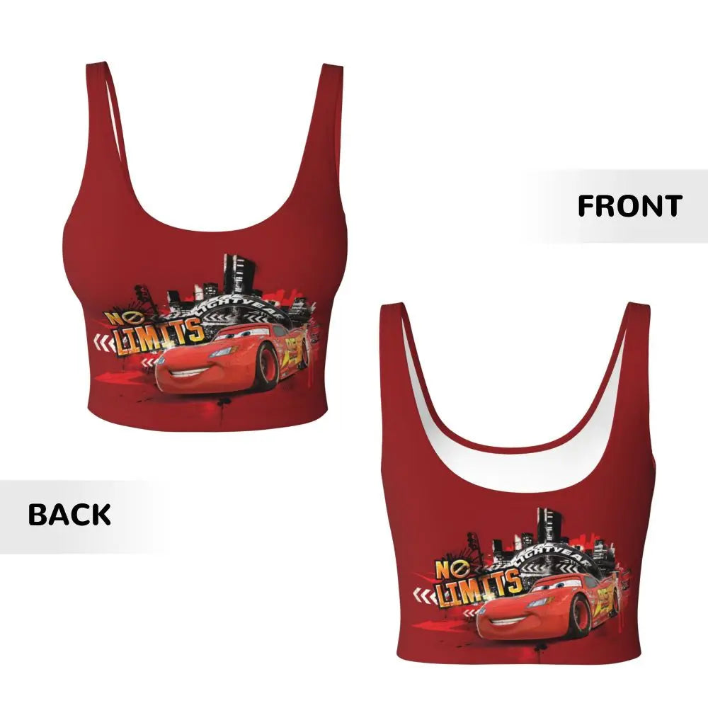 Maglia cars SaettaMcQueen Donna | Cartoon Fitness Crop Top Cars