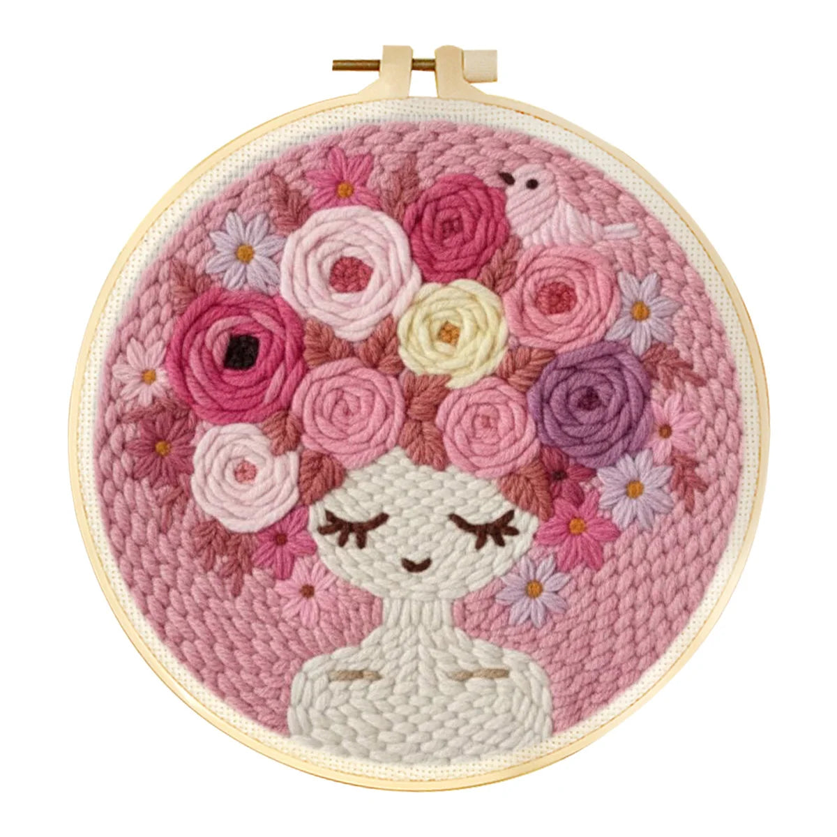 Kit Punch Needle Funghi e Fiori – Ricamo DIY Facile per Principianti